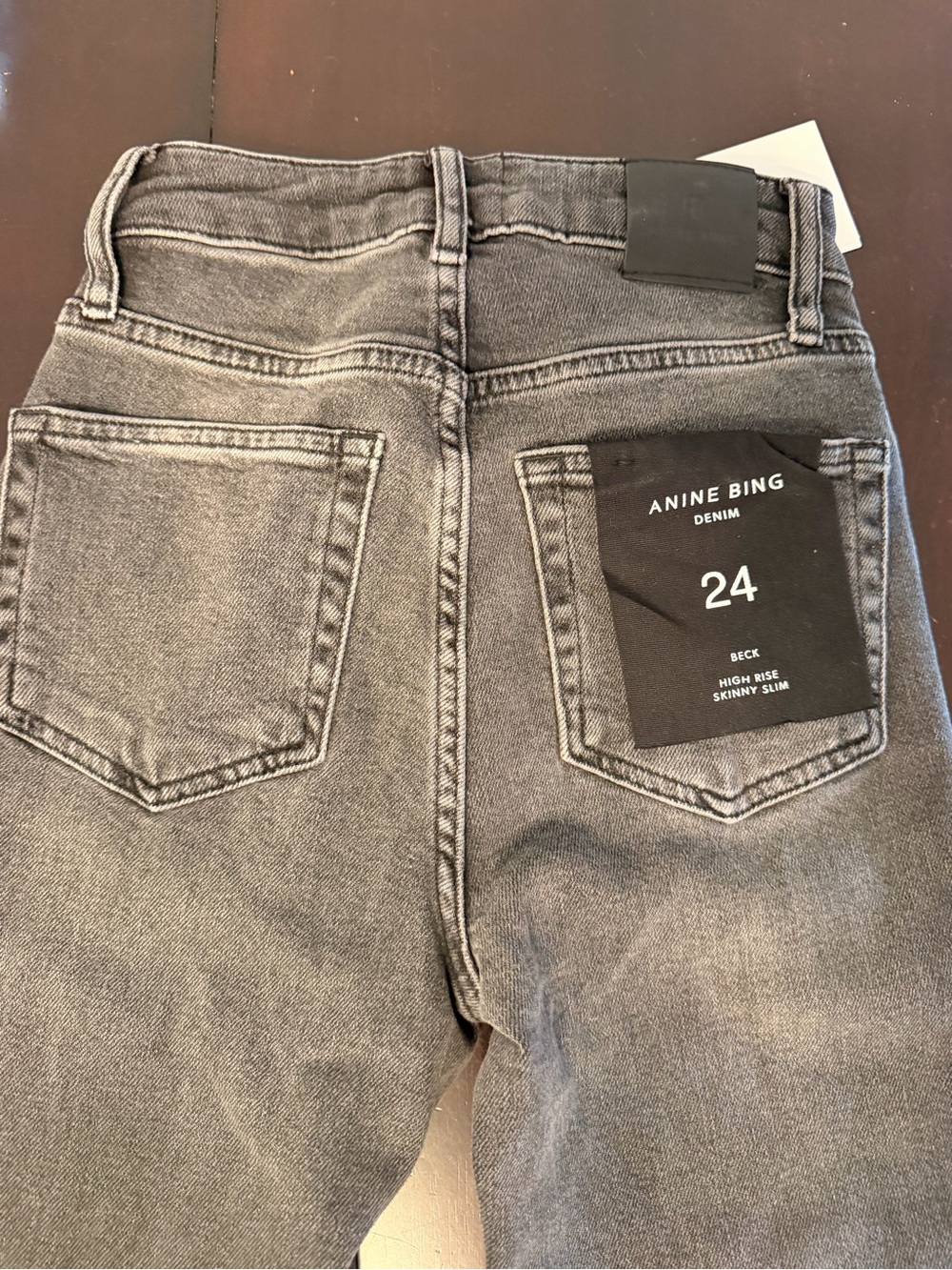 NWT ANINE BING Beck High Rise Skinny Jeans Dark Grey